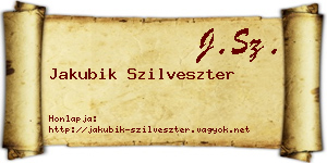 Jakubik Szilveszter névjegykártya